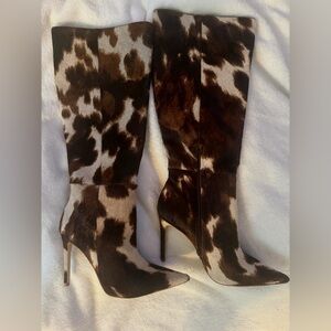 Steve Madden Brown and Cream Heeled Boots
